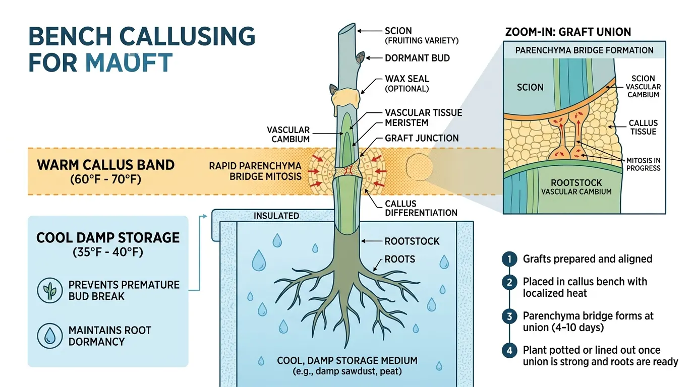 Diagram of warm graft-union and cool root-zone callusing setup